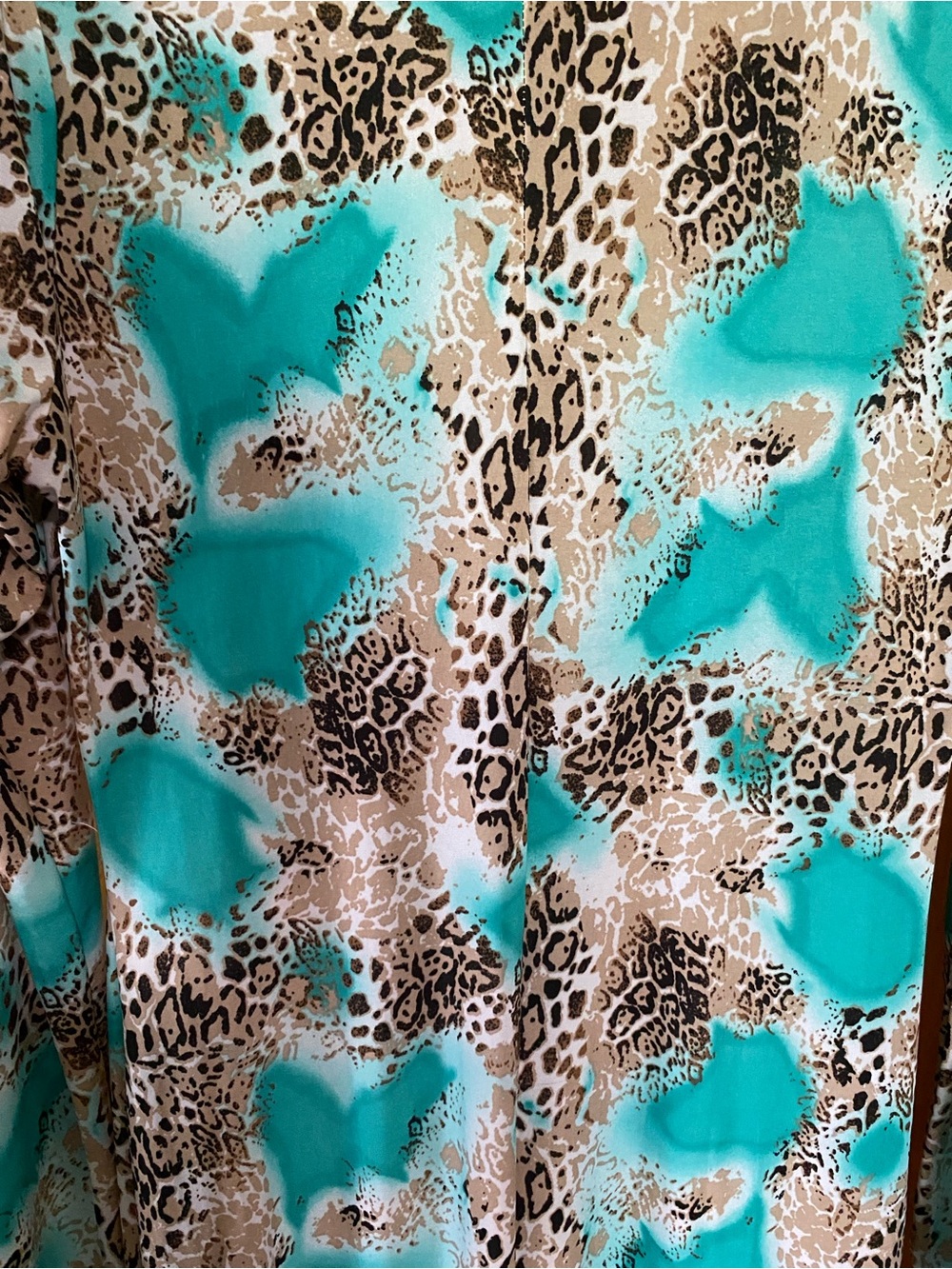 Leopard Print Jumpsuit with Turquoise Accents - Picture 5 of 5